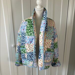 Floral Patchwork Quilted Jacket Large